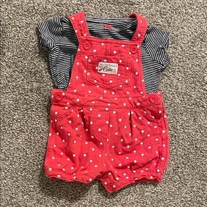 Carter's Red Polka Dot Overalls